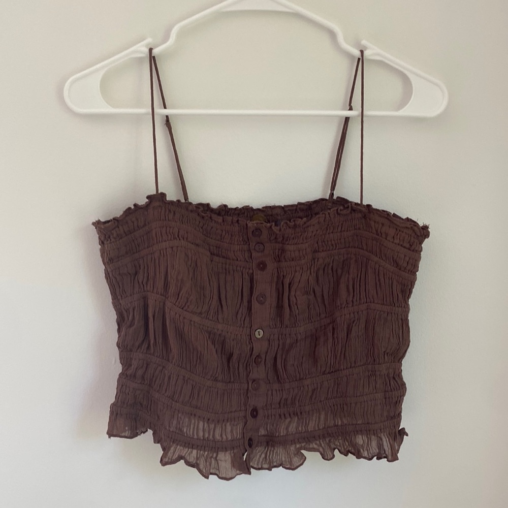 Free people brown crop top in size M